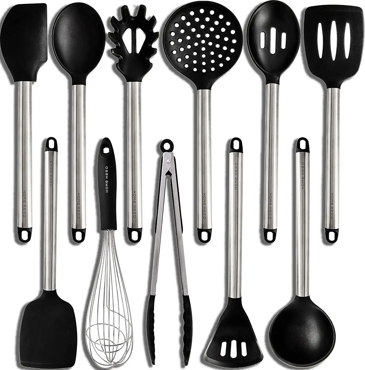Home Hero Cooking Utensils Set Silicone Kitchen Utensils Set - Stainless Steel And Silicone Spatula Set 11 Pieces
Home Hero Cooking Utensils Set Silicone Kitchen Utensils Set - Stainless Steel And Silicone Spatula Set 11 Pieces