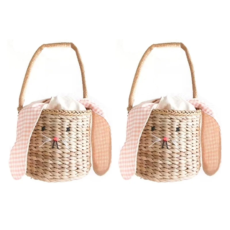 2X Rattan Bucket Bag For Children's&Adults,Beach Straw Bag,Shoulder Messenger Basket Bag,Handbag With Bunny Ears
2X Rattan Bucket Bag For Children's&Adults,Beach Straw Bag,Shoulder Messenger Basket Bag,Handbag With Bunny Ears