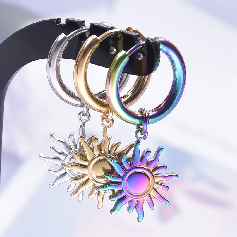 1/3Pair Personality Stainless Steel Three Tone Sun Planet Sky Universe Charms Pendant Hoop Earring Gold Color Jewelry Crafts
1/3Pair Personality Stainless Steel Three Tone Sun Planet Sky Universe Charms Pendant Hoop Earring Gold Color Jewelry Crafts