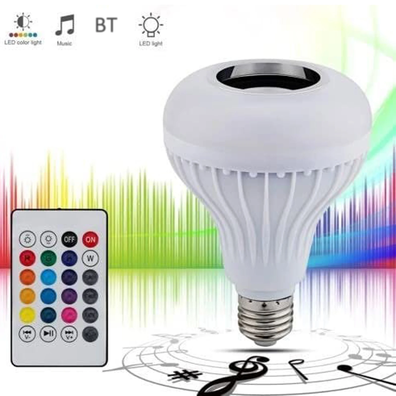 RGB-лампа E27 с Bluetooth и пультом ДУ 
RGB-лампа E27 с Bluetooth и пультом ДУ