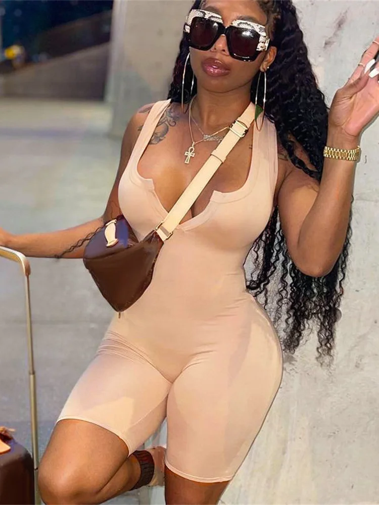 Balogun Summer Streetwear Bodycon Jumpsuits For Women 2022 Sleeveless V-neck Rompers Women Black Nude One Piece Outfits Female
Balogun Summer Streetwear Bodycon Jumpsuits For Women 2022 Sleeveless V-neck Rompers Women Black Nude One Piece Outfits Female