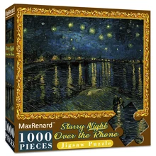 MaxRenard Jigsaw Puzzle 1000 Pieces Fine Art Van Gogh Starry Night Over The Rhone Environmentally Friendly Paper Christmas