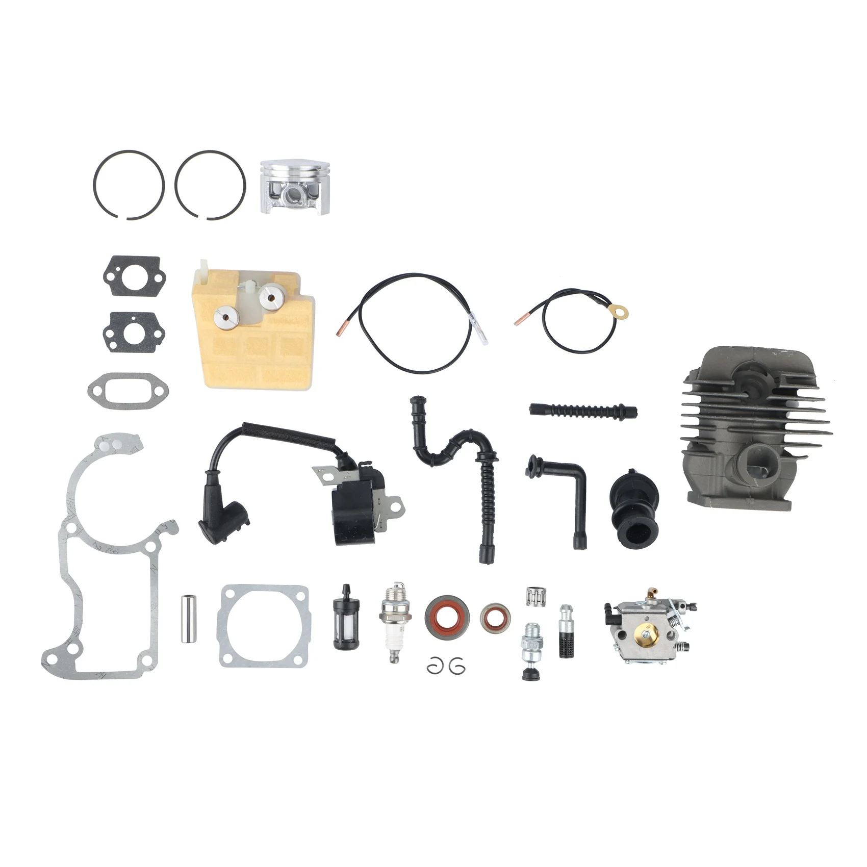 Комплект поршней цилиндра 44 мм для карбюратора Stihl MS260, катушка зажигания, воздушный топливный фильтр, линия впускного коллектора, прокладка бензопилы
Комплект поршней цилиндра 44 мм для карбюратора Stihl MS260, катушка зажигания, воздушный топливный фильтр, линия впускного коллектора, прокладка бензопилы