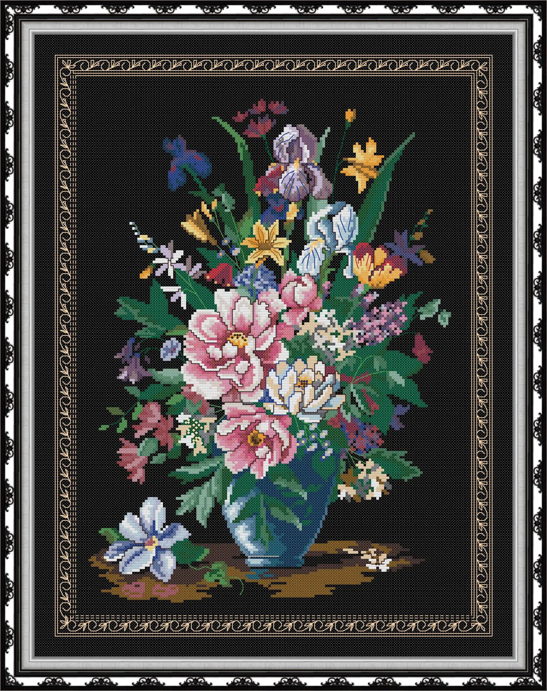 Brilliant Flowers Embroidery Stamped Cross Stitch Patterns Kits Printed Canvas 11CT 14CT Needlework Cross-Stitch
Brilliant Flowers Embroidery Stamped Cross Stitch Patterns Kits Printed Canvas 11CT 14CT Needlework Cross-Stitch