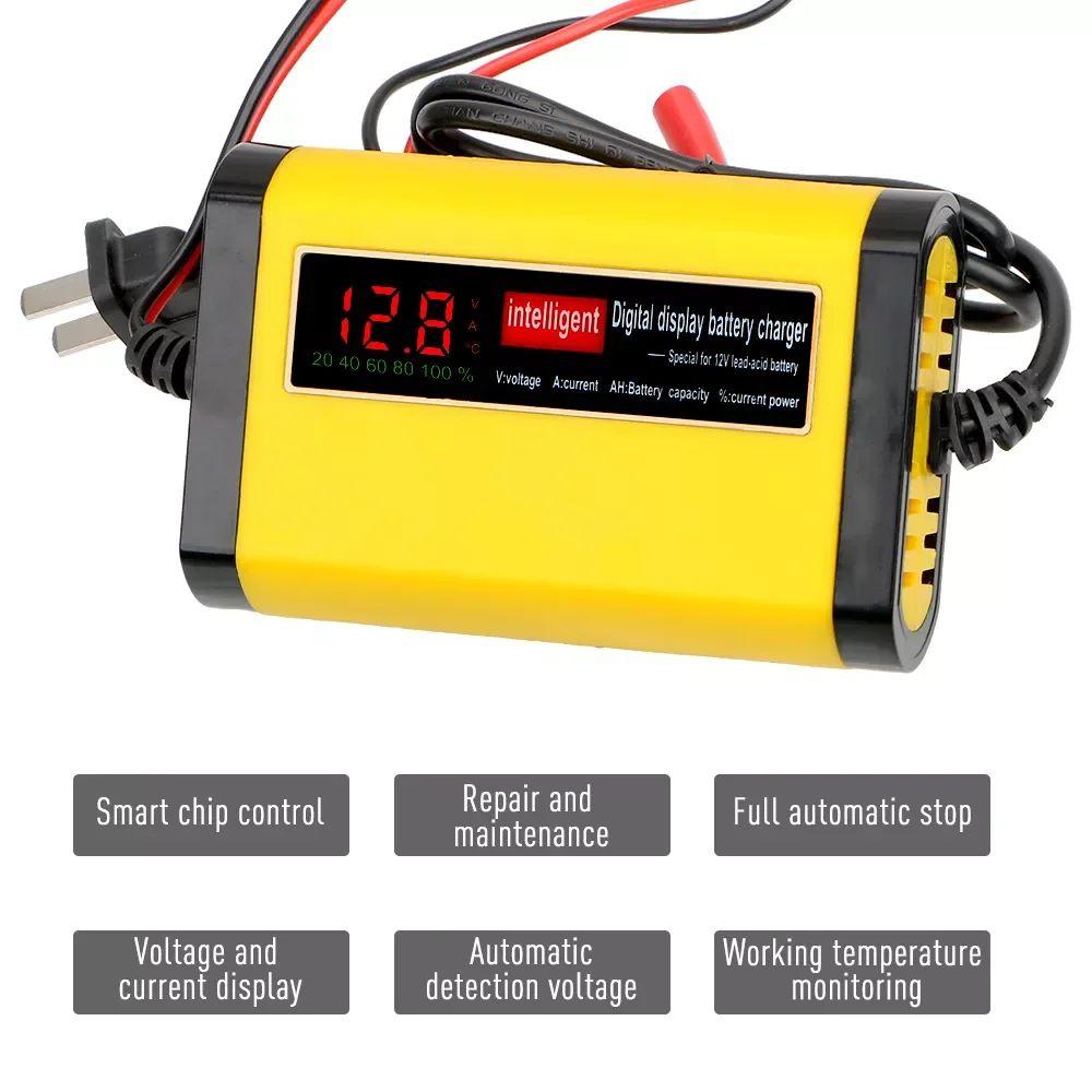 Car Auto Battery Charger Car Motorcycle Car Charger For 12V 12 /14/20AH LED Display 2A Fast Power Intelligent Lead Acid AGM GEL
Car Auto Battery Charger Car Motorcycle Car Charger For 12V 12 /14/20AH LED Display 2A Fast Power Intelligent Lead Acid AGM GEL