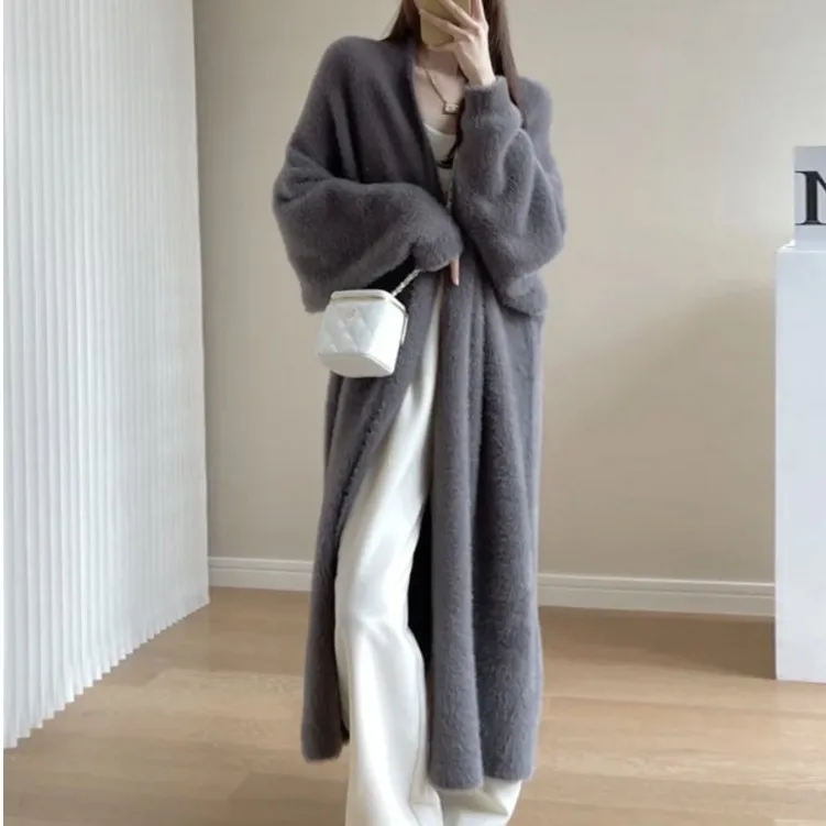 Soft Glutinous Imitation Mink Wool Knitted Cardigan 2023 Autumn/Winter New Loose Size Lazy Feng Mink Fleece Long Coat Women
Soft Glutinous Imitation Mink Wool Knitted Cardigan 2023 Autumn/Winter New Loose Size Lazy Feng Mink Fleece Long Coat Women