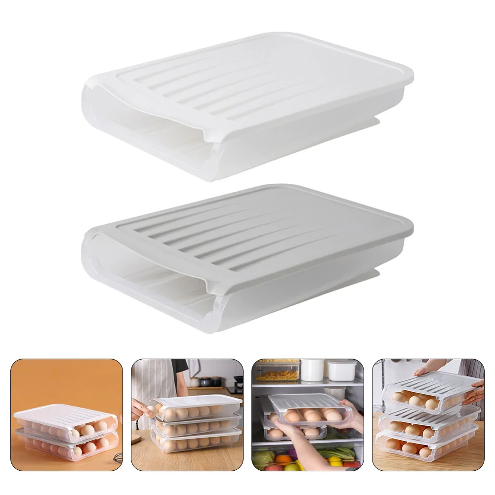 2pcs Automatic Rolling Egg Box Refrigerator Bin Egg Holder Eggs Container
2pcs Automatic Rolling Egg Box Refrigerator Bin Egg Holder Eggs Container
