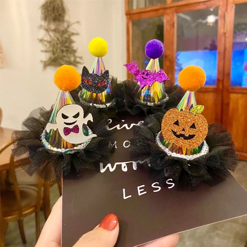 Halloween Girls Novelty Glowing Mini Witch Hat Hair Clips Cute Ghost Pumpkin Lace Hair Barrette Children Accessories Party Favor
Halloween Girls Novelty Glowing Mini Witch Hat Hair Clips Cute Ghost Pumpkin Lace Hair Barrette Children Accessories Party Favor