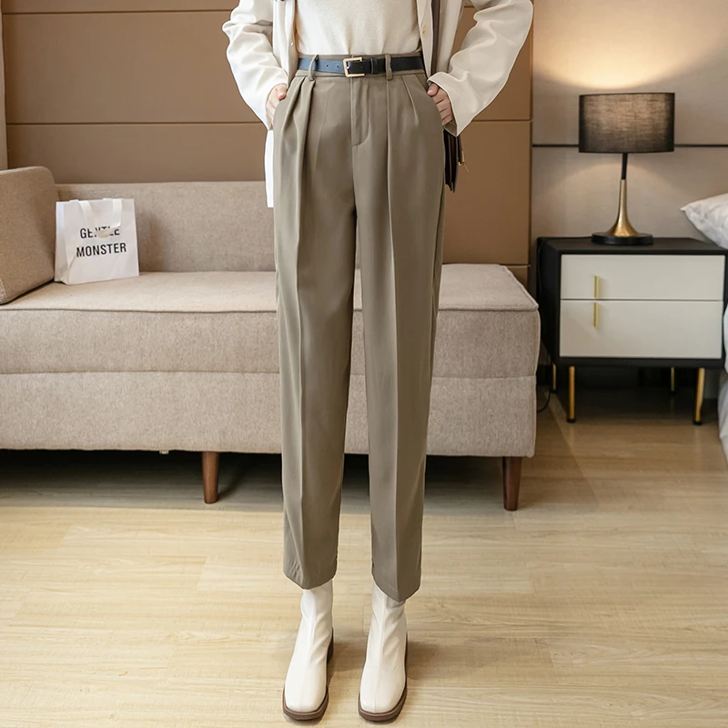 Fashion Female Pants Straight Trousers Suits New Pants Harajuku New Suit Pants Nine-tenths Pants high waist Women's Pants 254F
Fashion Female Pants Straight Trousers Suits New Pants Harajuku New Suit Pants Nine-tenths Pants high waist Women's Pants 254F