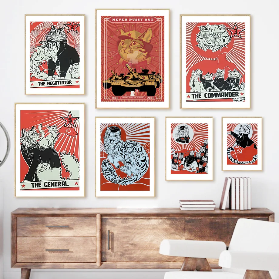 Red Communist Cats War Revolutionist Chairman Wall Art Canvas Painting Nordic Posters And Prints Wall Pictures Kids Room Decor
Red Communist Cats War Revolutionist Chairman Wall Art Canvas Painting Nordic Posters And Prints Wall Pictures Kids Room Decor