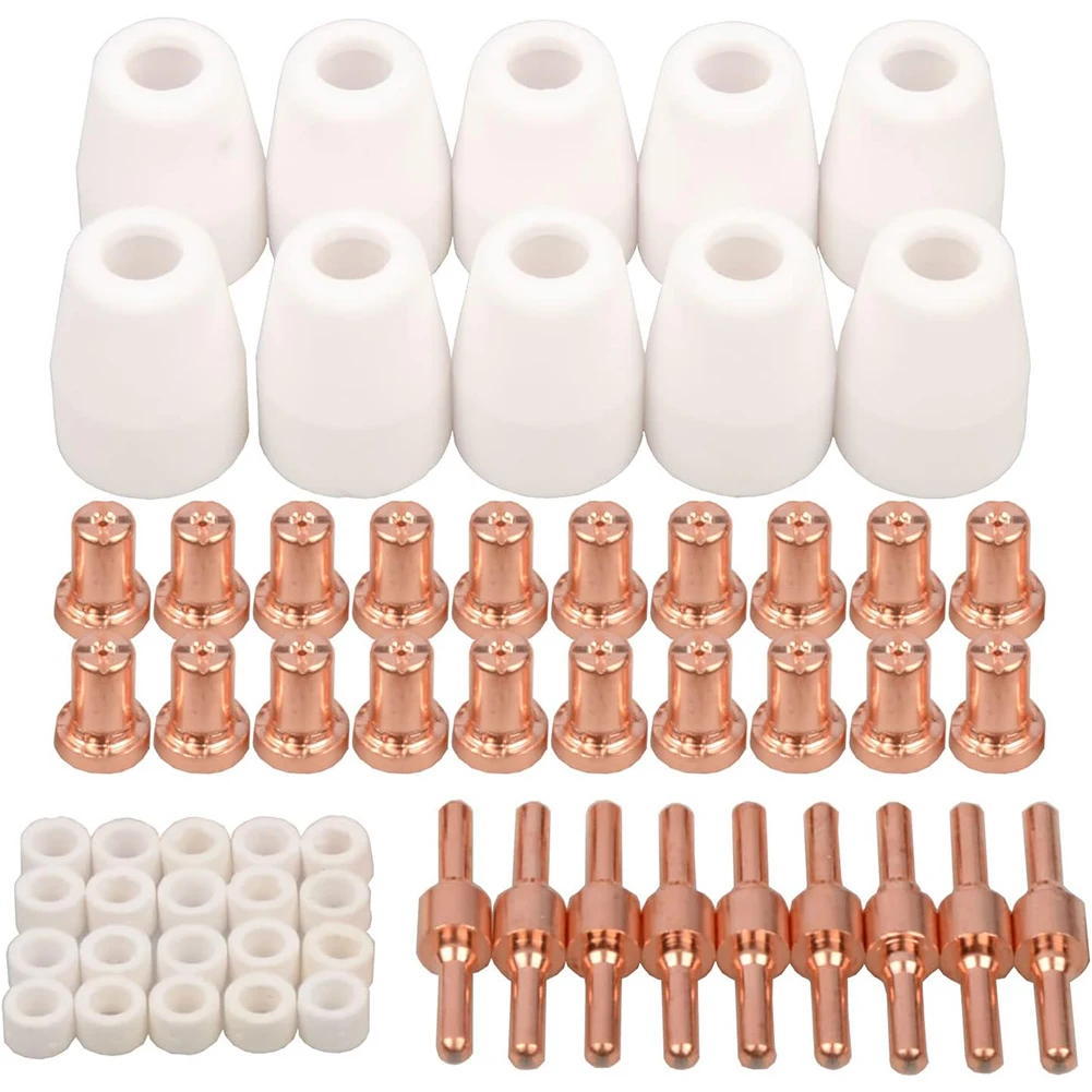 60pcs PT-31 Air Plasma Cutting Tips Extended Consumables For CUT-40 CUT-50D Electrode 18205L Nozzle 18866L Cup 18204 Welding
60pcs PT-31 Air Plasma Cutting Tips Extended Consumables For CUT-40 CUT-50D Electrode 18205L Nozzle 18866L Cup 18204 Welding