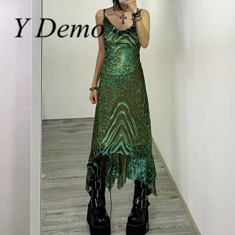 Y Demo Grunge Leopard Printing Mesh Irregular Pleated Sleeveless Slip Dress Summer Rock Style
Y Demo Grunge Leopard Printing Mesh Irregular Pleated Sleeveless Slip Dress Summer Rock Style