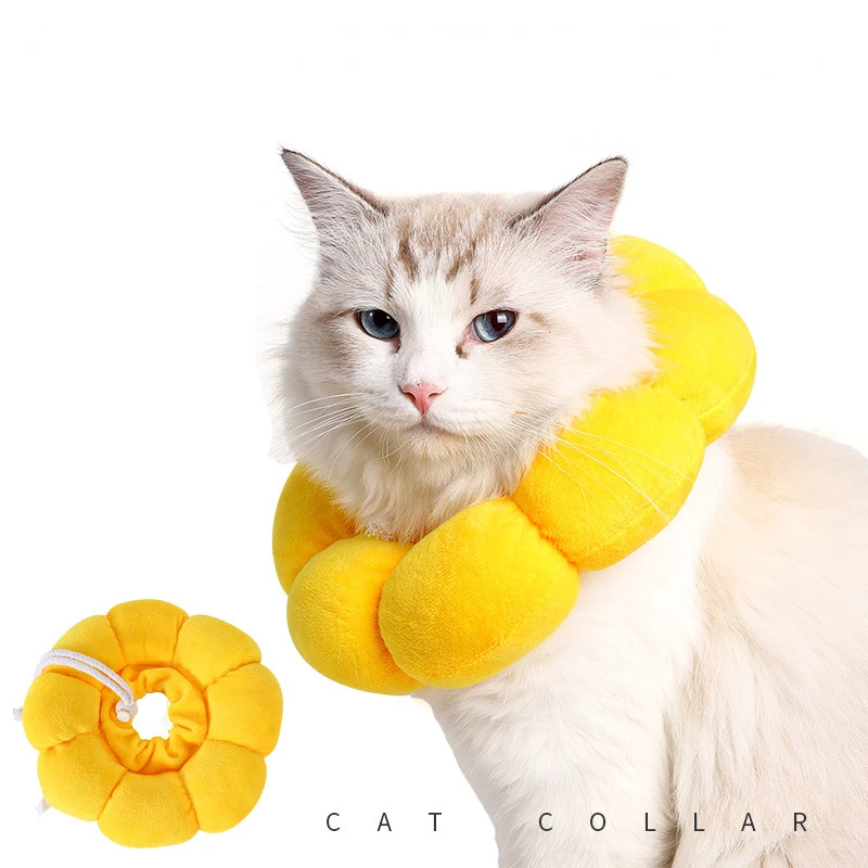 

Sunflower Filled Cotton Cat Collar Anti-licking Donut Shame Ring Anti-bite Cat Ring Neck Sleeve Pet Collar