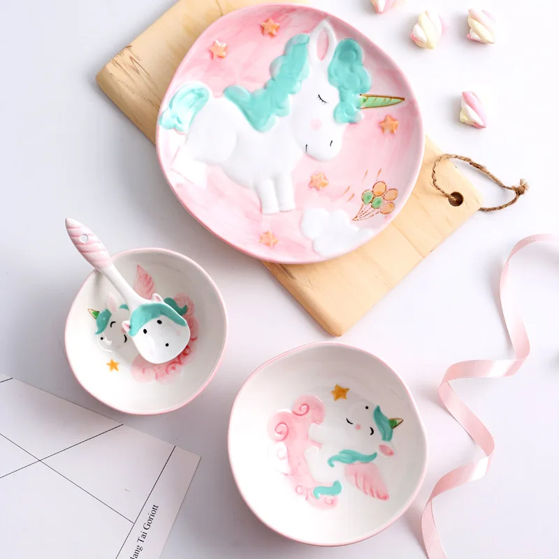 Creative Unicorn Cartoon Dinnerware Set Plate Bowls Spoon Set Cute Plate and Bowls for Kids Gift Dinner Set Plates and Dishes
Creative Unicorn Cartoon Dinnerware Set Plate Bowls Spoon Set Cute Plate and Bowls for Kids Gift Dinner Set Plates and Dishes