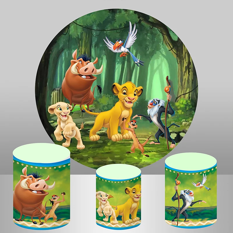 Disney Lion King Round Backdrop 1st 2nd Boy Birthday Backdrop Jungle Forest Circle Cylinder Cover Decorations Photo Booth Prop
Disney Lion King Round Backdrop 1st 2nd Boy Birthday Backdrop Jungle Forest Circle Cylinder Cover Decorations Photo Booth Prop