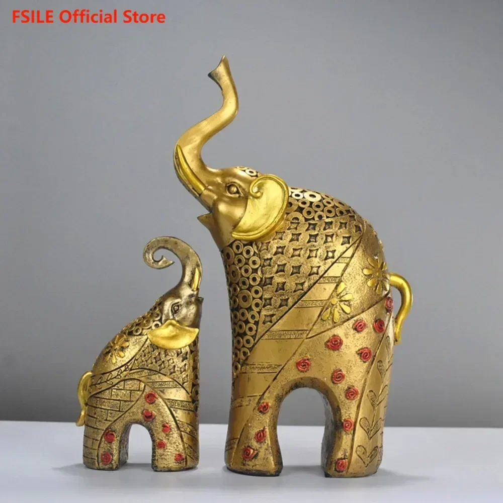 FSILE Resin Craft Gift Creative European Gold Elephant Ornaments Home Decoration Ornaments
FSILE Resin Craft Gift Creative European Gold Elephant Ornaments Home Decoration Ornaments