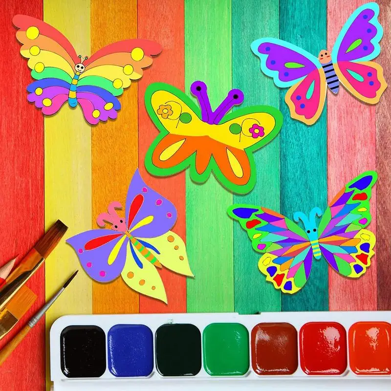 

25Pcs Unfinished Wooden Butterfly Ornaments Assorted Size Blank Wood Pieces Cutout For DIY Painting Tags Wedding Crafts