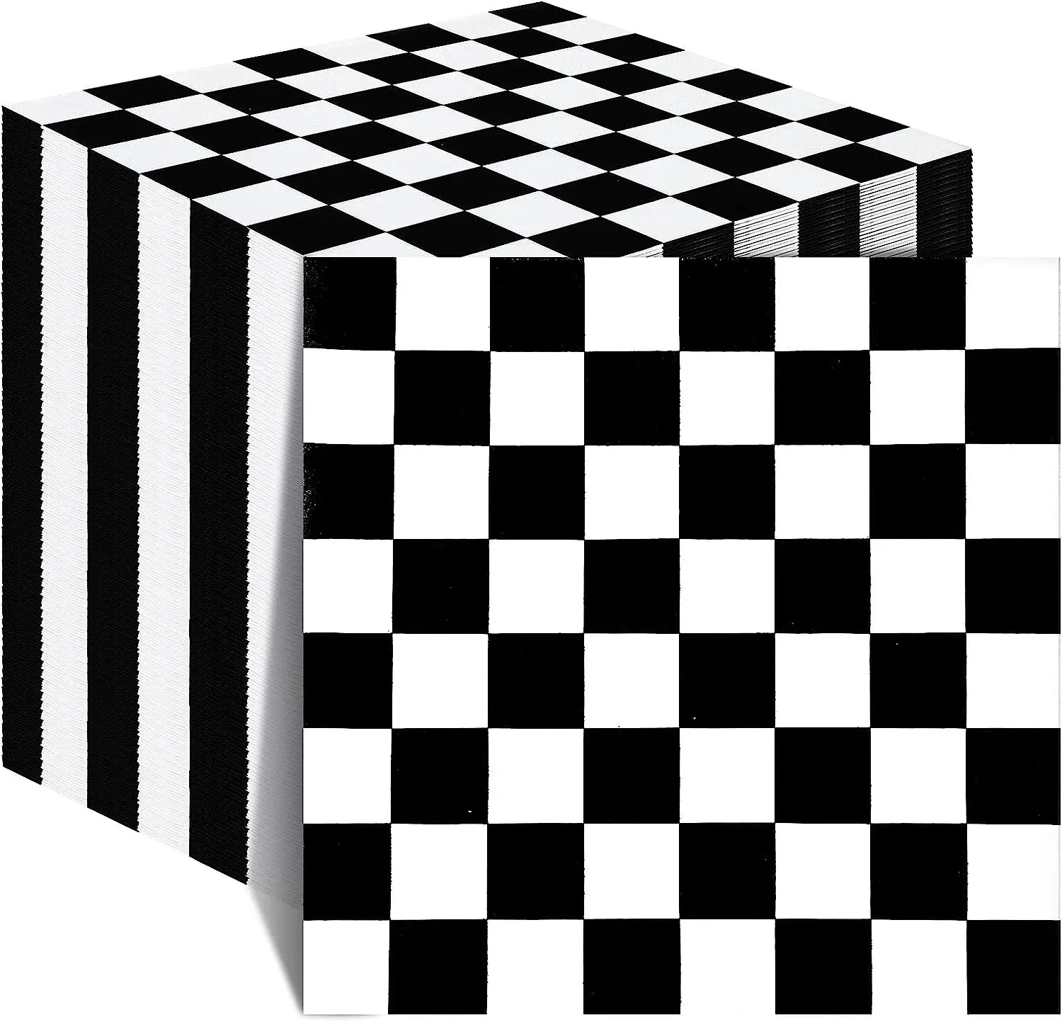 

100PCS Checkered Flag Paper Napkins Disposable Race Car Party Paper Towels,Black and White Checkered Decorative Napkin