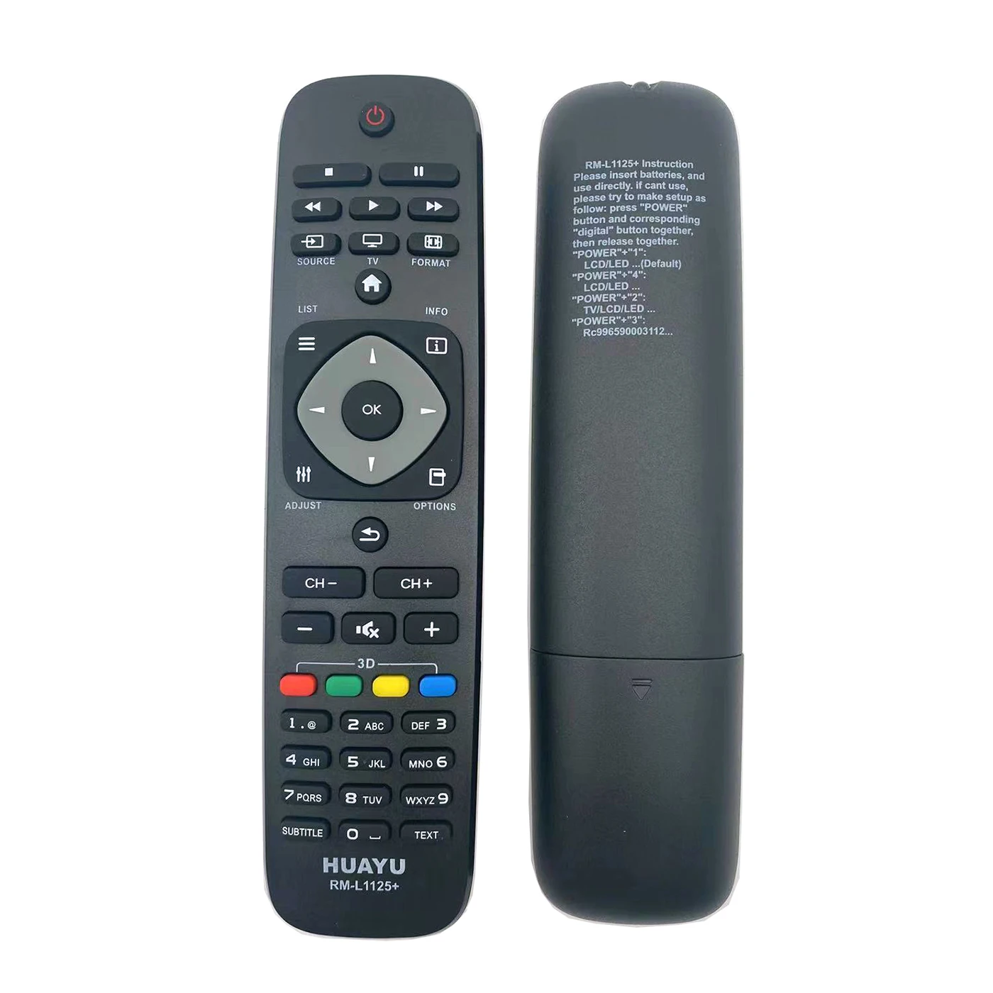 

Replacement For PHILIPS REMOTE CONTROL 46PFL5007K/12 46PFL5007T/12 32PFL5007H/12 50PFL3807K/02 50PFL3807T/12