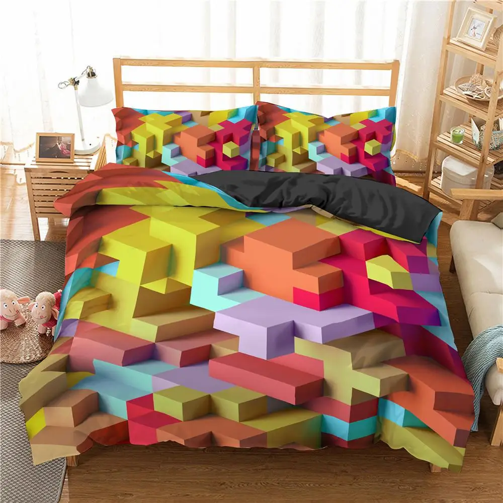 Toy Print Duvet Cover Set Square Gradient Blocks Bedding Set for Kids Teen Colorful Bricks Game Queen Microfiber
Toy Print Duvet Cover Set Square Gradient Blocks Bedding Set for Kids Teen Colorful Bricks Game Queen Microfiber
