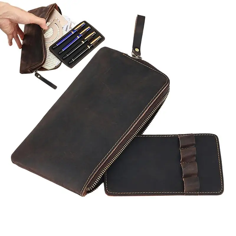 Leather Pen Case Multifunctional Scratch-Resistant Leather Pencil Case Handmade Leather Zipper Ballpoint Pen Case Pen Bag For
Leather Pen Case Multifunctional Scratch-Resistant Leather Pencil Case Handmade Leather Zipper Ballpoint Pen Case Pen Bag For