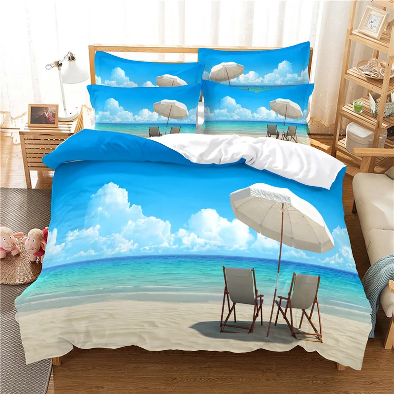 Sea Landscape Beach Chair Cloud Duvet Cover Set King Queen Size Comforter Cover for Teens Polyester Bedding Set with Pillowcase
Sea Landscape Beach Chair Cloud Duvet Cover Set King Queen Size Comforter Cover for Teens Polyester Bedding Set with Pillowcase