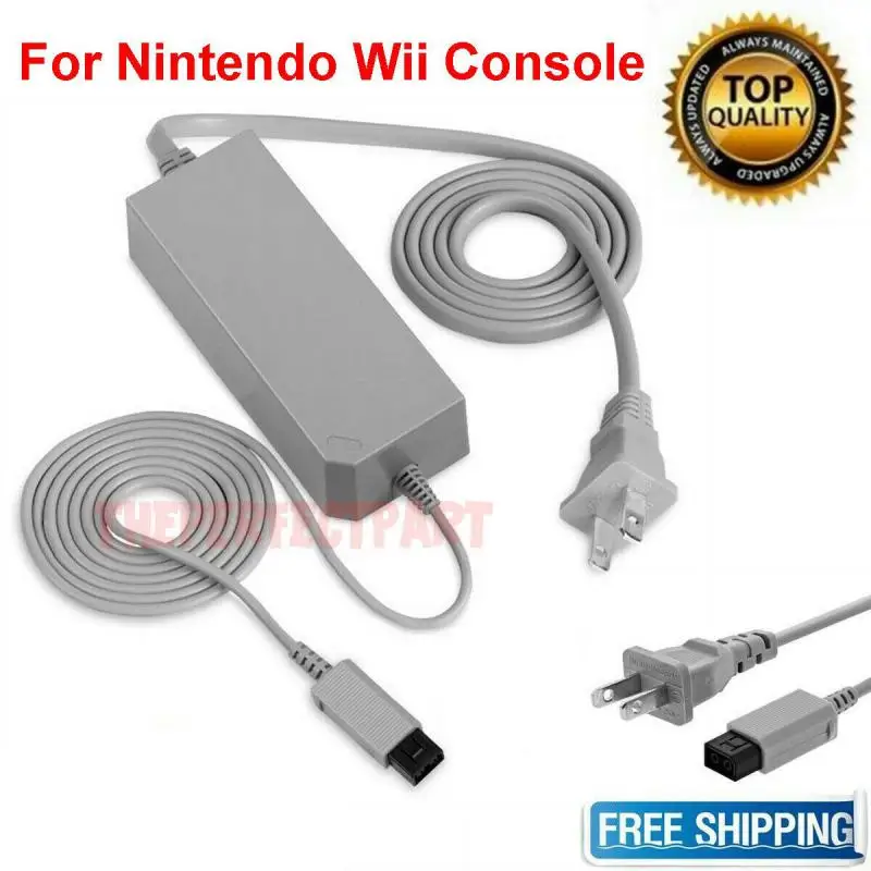 

Новый адаптер для игровой консоли Wii, контроллер зарядного устройства, 100-240 В переменного тока, 12 В, а, зарядный кабель с американской вилкой, источник питания
