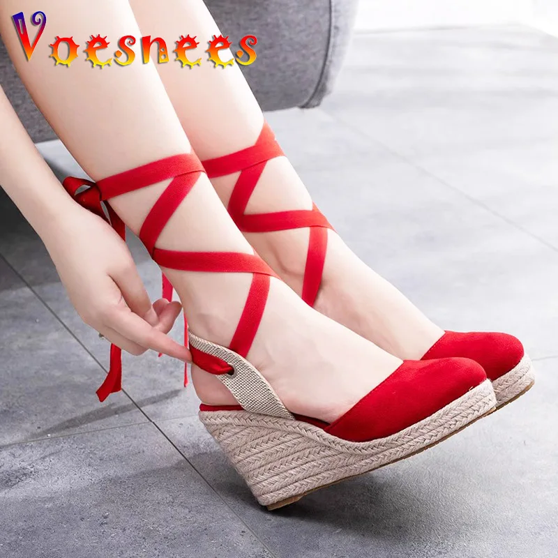 9CM Wedges Sandals Grass Rope Platforms Gladiator High Heels 2023 Summer Comfort Casual Shoes Cross Lace-up Suede Women's Pumps
9CM Wedges Sandals Grass Rope Platforms Gladiator High Heels 2023 Summer Comfort Casual Shoes Cross Lace-up Suede Women's Pumps