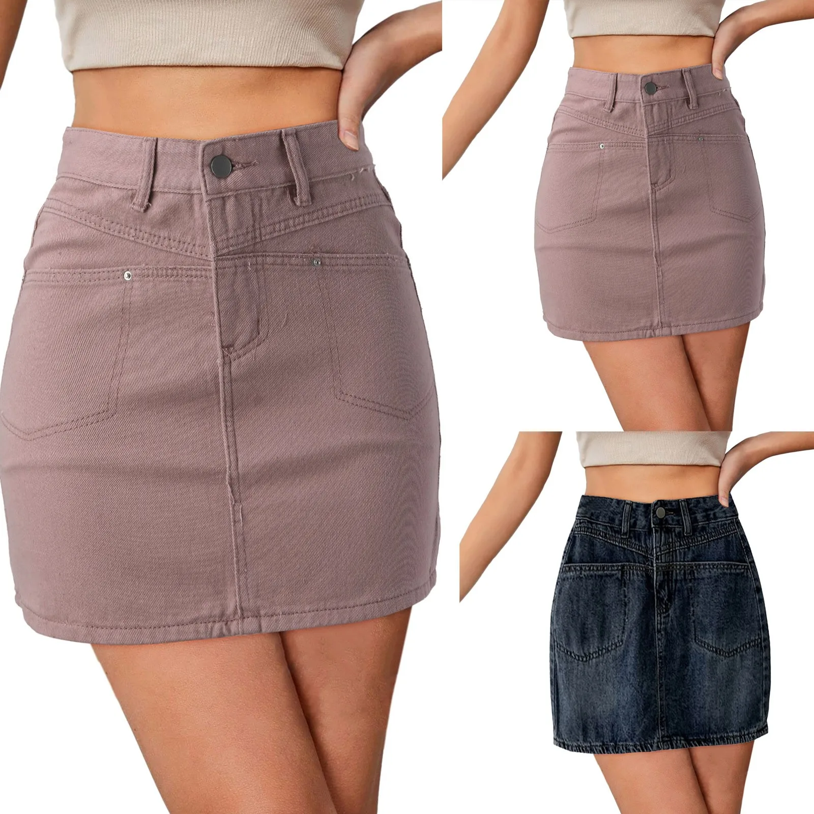 2023 Summer Women's Casual High Waisted A Line Skirt Button Mini Denim Skirt With Pocket Skirt Pleated
2023 Summer Women's Casual High Waisted A Line Skirt Button Mini Denim Skirt With Pocket Skirt Pleated