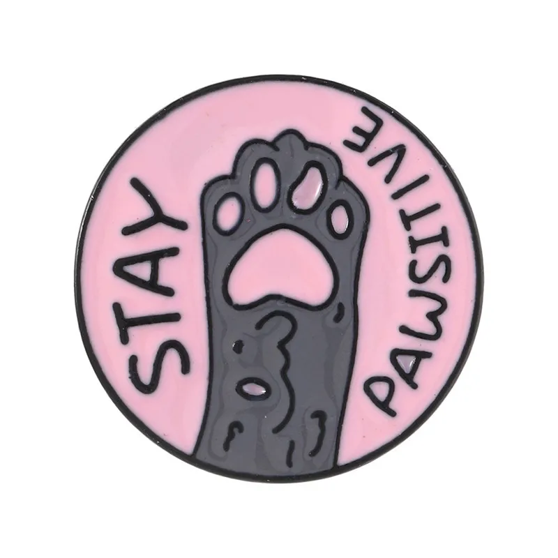 Pink Cat Paw Enamel Pins Stay Pawsitive Girls' Brooch Bag Shirt Skirt Badges Jewelry for Kids Women
Pink Cat Paw Enamel Pins Stay Pawsitive Girls' Brooch Bag Shirt Skirt Badges Jewelry for Kids Women