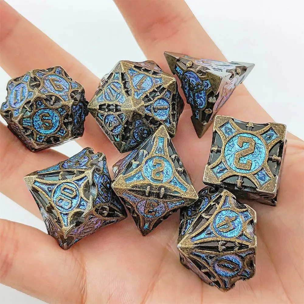 7Pcs Metal Polyhedral Dice Set Cool Metal Dices Table Games Accessory For D&d DND D6 D8 D10 D12 D20
7Pcs Metal Polyhedral Dice Set Cool Metal Dices Table Games Accessory For D&d DND D6 D8 D10 D12 D20