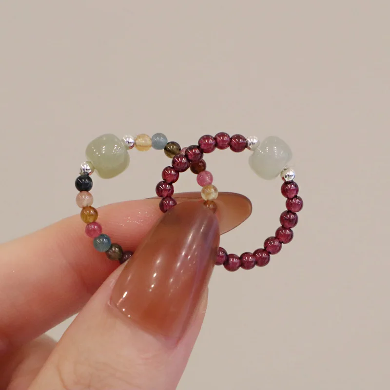 2022 New 925 Sliver Bead Handmade Natural Stone Rings for Women Colorful Bead Handmade Elastic Rope Adjustable
2022 New 925 Sliver Bead Handmade Natural Stone Rings for Women Colorful Bead Handmade Elastic Rope Adjustable