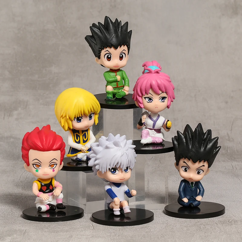 Hunter x Huner Gon Freecss Killua Zoldyck Kurapika Leorio Hisoka Machi Kulolo lushilufelu PVC Figures Toys 6pcs/set Brinquedos
Hunter x Huner Gon Freecss Killua Zoldyck Kurapika Leorio Hisoka Machi Kulolo lushilufelu PVC Figures Toys 6pcs/set Brinquedos