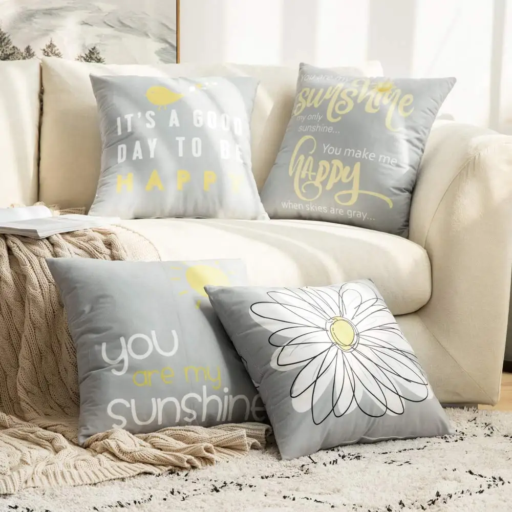 Серая наволочка с надписью «Daisy You Are My Sun Happy Bird», 40*40, декоративный чехол для дивана в гостиную, 60*60, украшение для дома 50*50 
Серая наволочка с надписью «Daisy You Are My Sun Happy Bird», 40*40, декоративный чехол для дивана в гостиную, 60*60, украшение для дома 50*50