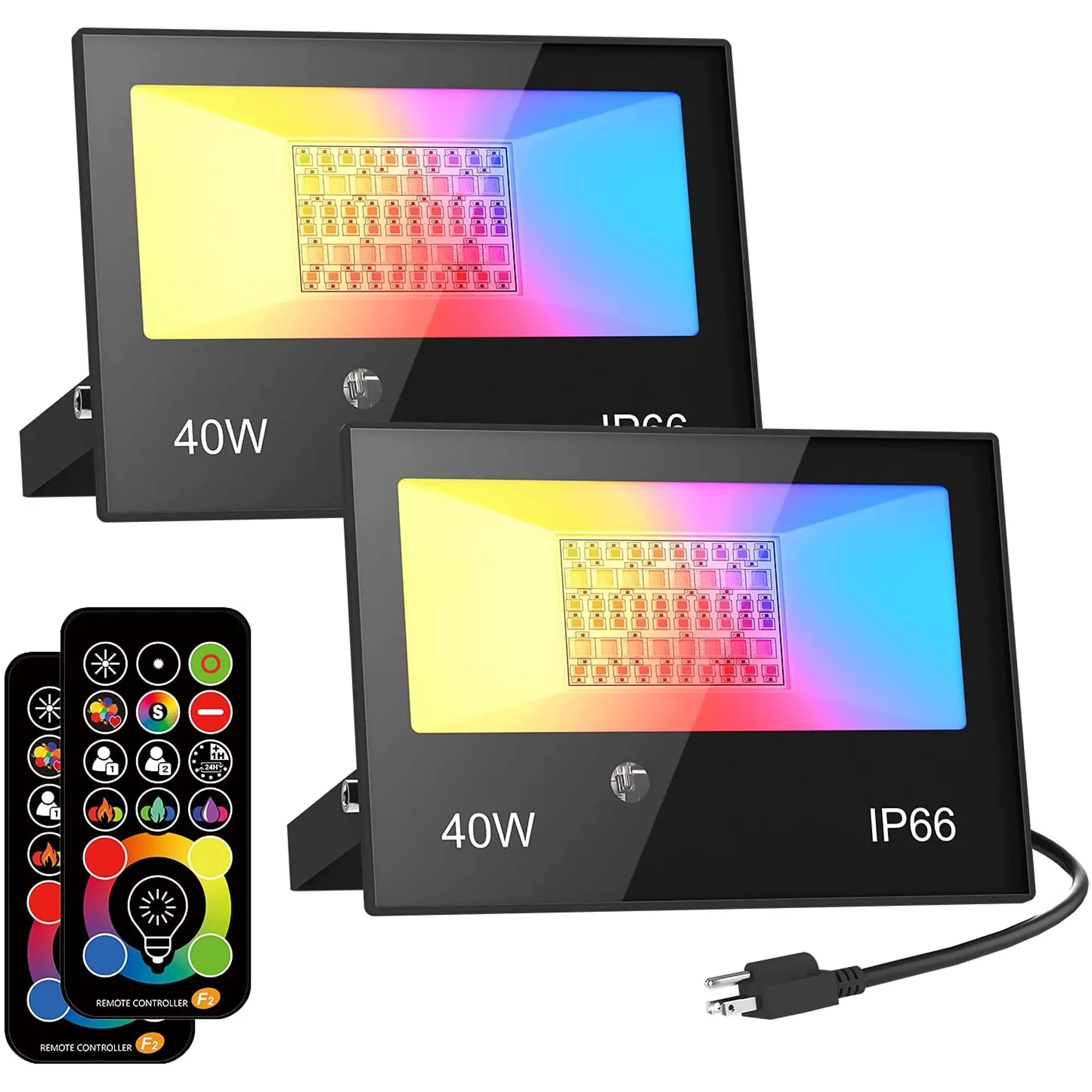 RGB Flood Light Outdoor Indoor LED 40W Equivalent to 400 Watts, 5700K Daylight White Floodlights, Color Changing Stage Landscape
RGB Flood Light Outdoor Indoor LED 40W Equivalent to 400 Watts, 5700K Daylight White Floodlights, Color Changing Stage Landscape