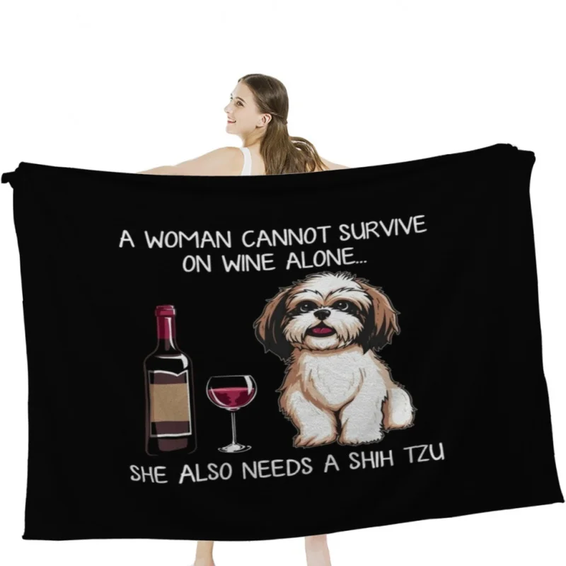 Shih Tzu and wine Funny Dog Soft Velvet Blanket Lightweight Bed Blanket Home Decor Fleece Blanket
Shih Tzu and wine Funny Dog Soft Velvet Blanket Lightweight Bed Blanket Home Decor Fleece Blanket