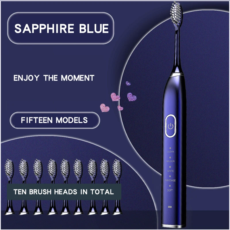 Электрическая зубная щетка перезаряжаемая 5 режимов путешествия Sonic зубная щетка гигиена полости рта IPX7 Водонепроницаемая с сменными голов... 
Электрическая зубная щетка перезаряжаемая 5 режимов путешествия Sonic зубная щетка гигиена полости рта IPX7 Водонепроницаемая с сменными голов...