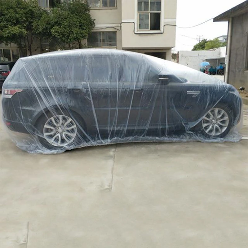 

Одноразовый автомобильный чехол, водонепроницаемый прозрачный пластиковый пылезащитный чехол, автомобильные чехлы от дождя