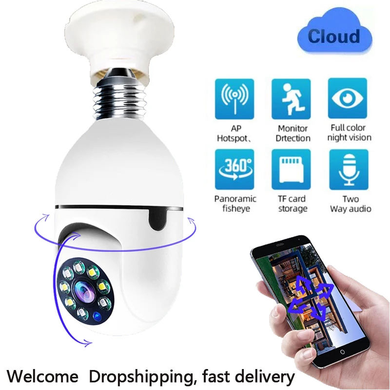 E27 Bulb Wifi Surveillance Camera 4x Digital Full Color Automatic Body Tracking IP Wifi Camera HD Night Vision Baby Monitor
E27 Bulb Wifi Surveillance Camera 4x Digital Full Color Automatic Body Tracking IP Wifi Camera HD Night Vision Baby Monitor