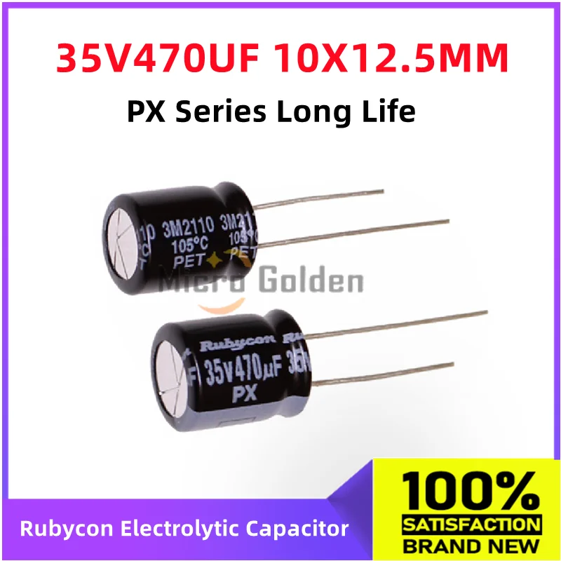 (10pcs) Rubycon Imported Electrolytic Capacitor 35V470UF 10X12.5MM Japanese Ruby PX Series Long Life capacitance 470UF 35V
(10pcs) Rubycon Imported Electrolytic Capacitor 35V470UF 10X12.5MM Japanese Ruby PX Series Long Life capacitance 470UF 35V