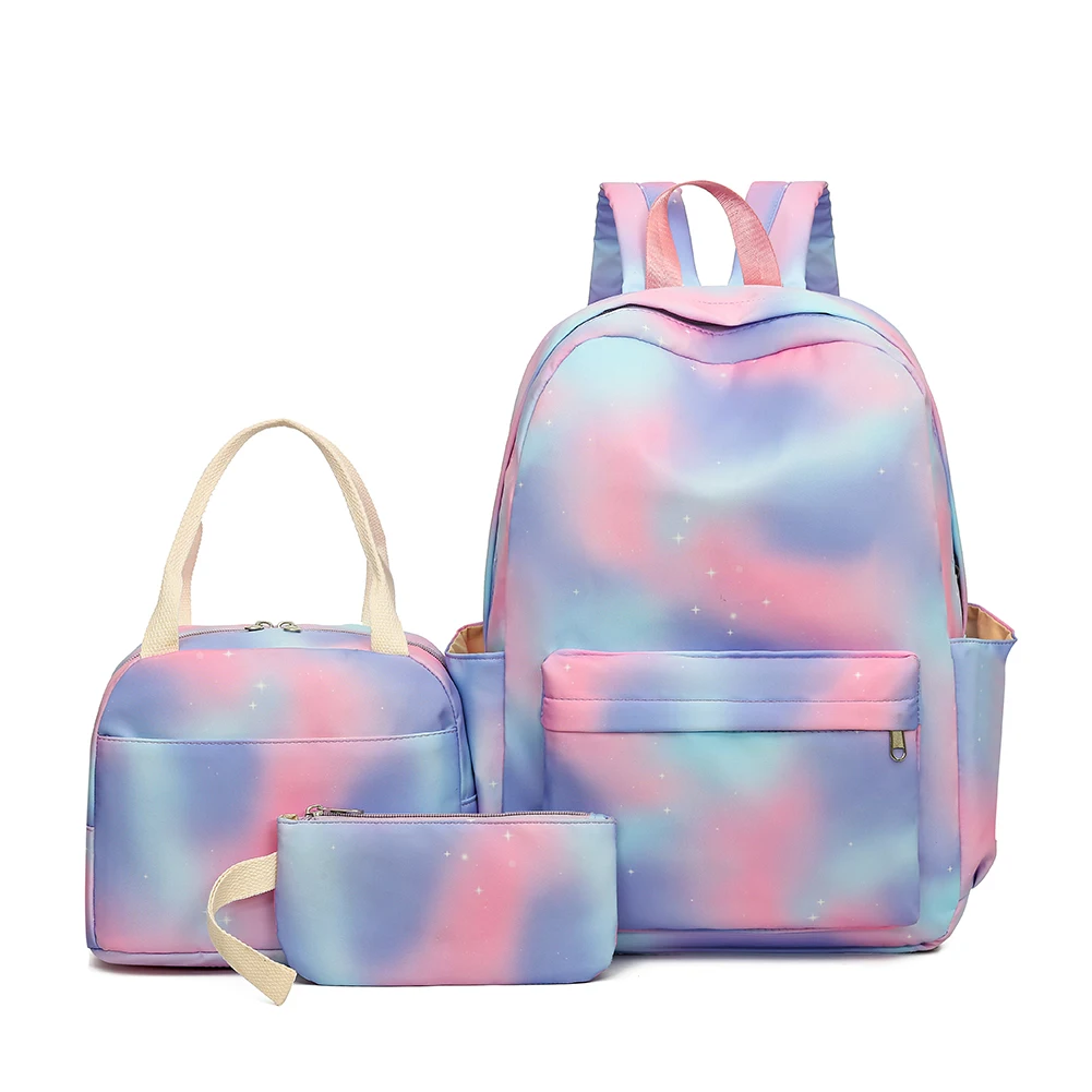 3pcs/set Travel Backpack Gradient Rainbow Print Fashion Teens Daypack Large Capacity Student School Bag Zipper Pocket For School
3pcs/set Travel Backpack Gradient Rainbow Print Fashion Teens Daypack Large Capacity Student School Bag Zipper Pocket For School