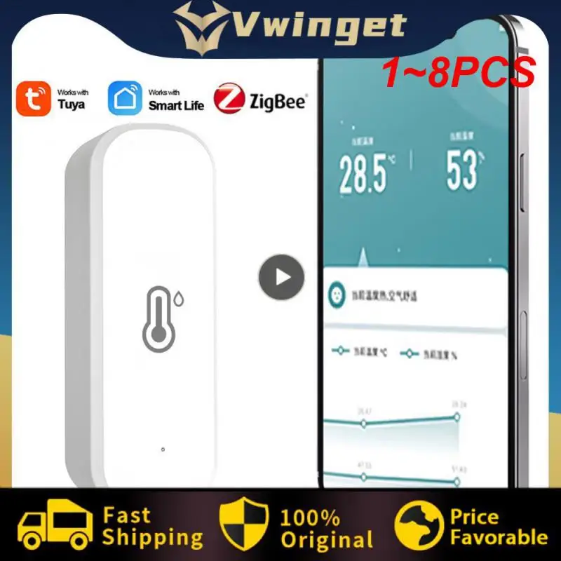 Умный гигрометр Tuya Zigbee/Wi-Fi, устройство для измерения влажности и температуры в помещении, дистанционное управление через приложение, работает с Alexa, 1-8 шт.
Умный гигрометр Tuya Zigbee/Wi-Fi, устройство для измерения влажности и температуры в помещении, дистанционное управление через приложение, работает с Alexa, 1-8 шт.
