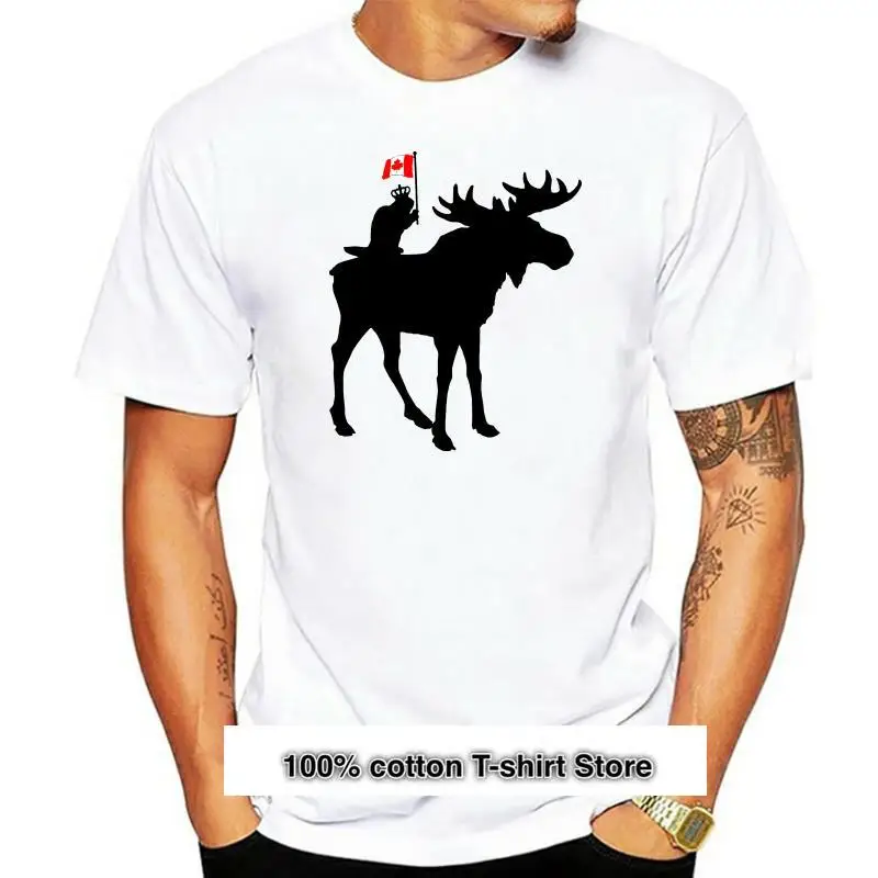 Camiseta de algodón con estampado de alce y Castor para hombre, camisa de color negro, color negro, nueva 
Camiseta de algodón con estampado de alce y Castor para hombre, camisa de color negro, color negro, nueva