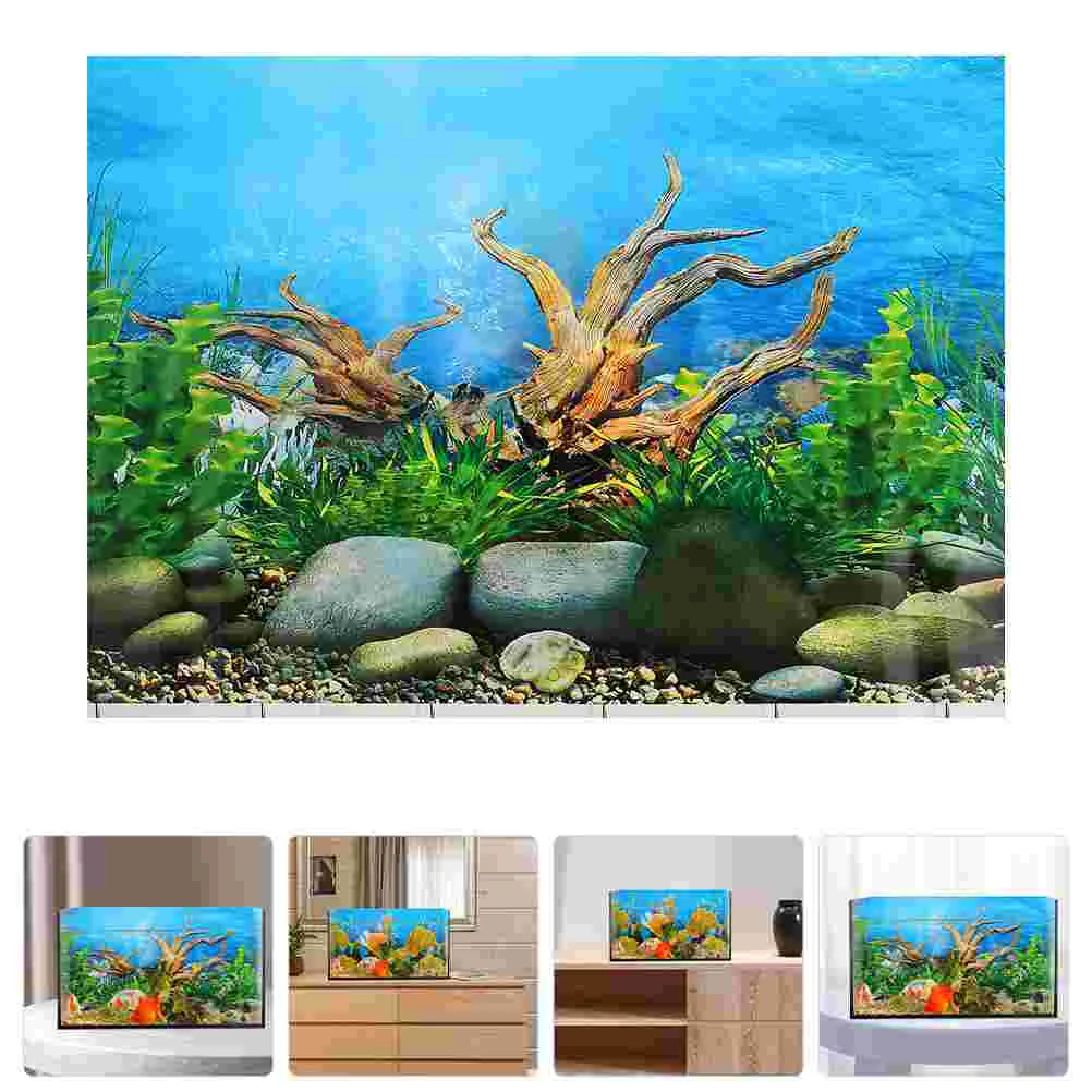 

Aquarium Tank Background Wallpaper Wall Sticker Clings Backdrop Ocean 3D Paper Decor Decal Poster Stickers Accessory Pictures