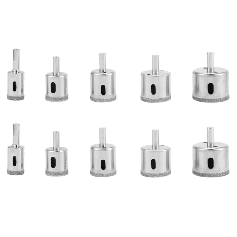 10Pcs 20-42Mm Diamond Hole Saw Drill Bit Set For Tile Glass Marble Granite Cutting
10Pcs 20-42Mm Diamond Hole Saw Drill Bit Set For Tile Glass Marble Granite Cutting