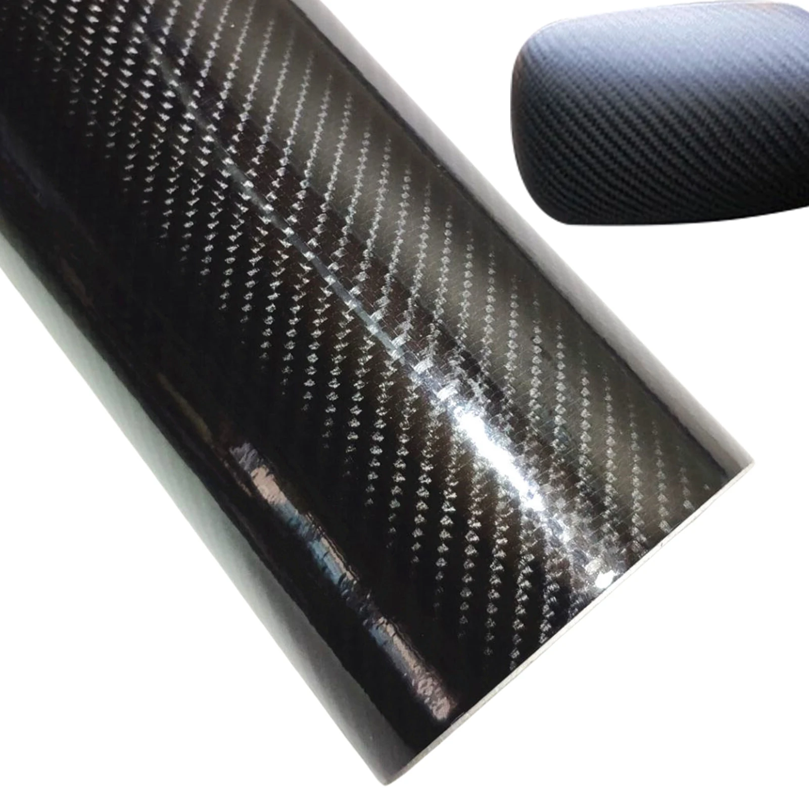 

Car Carbon Fiber Sticker Automotive Vinyl Wraps 3D / 6D Glossy Black Carbon Fiber Vinyl Wrap Sticker Wrap Roll With Air Release