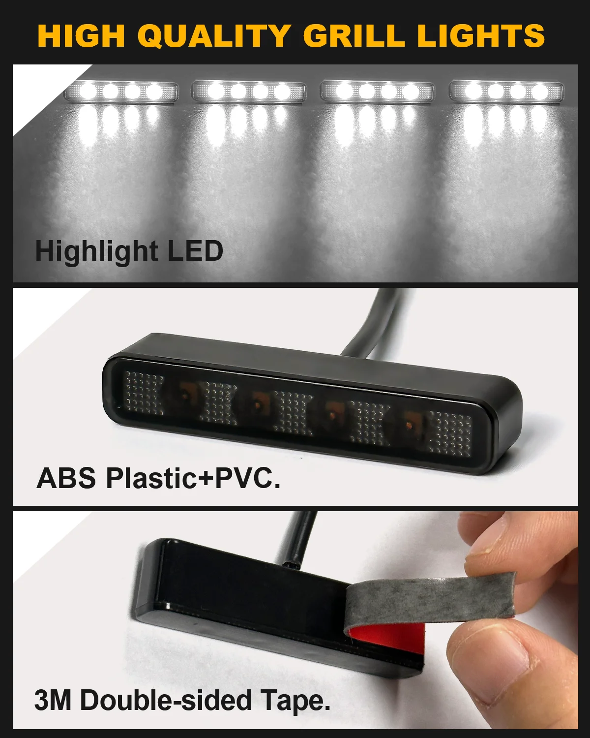 Автомобильные фонари для гриля, универсальные, подходят для всех автомобилей, внедорожники, 4 лампы для гриля