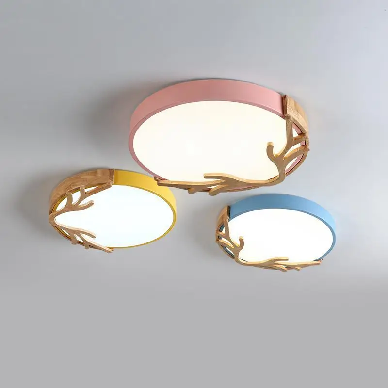 90~260V Makaron Solid Wood Round Ceiling Lamp Children's Room Lamp Modern Simple Nordic Antler Creative Bedroom LED Ceiling Lamp
90~260V Makaron Solid Wood Round Ceiling Lamp Children's Room Lamp Modern Simple Nordic Antler Creative Bedroom LED Ceiling Lamp