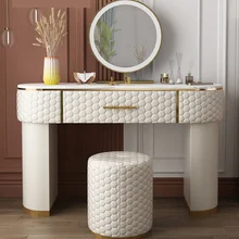 Postmodern light luxury marble skin dressing table European American bedroom Princess dressing table net red dressing table