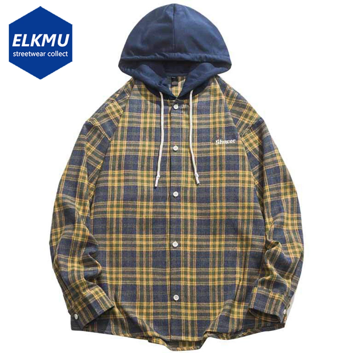 Hooded Hip Hop Shirts Men Oversized Streetwear Plaid Button Shirts Loose Casual Harajuku Button Up Blouse
Hooded Hip Hop Shirts Men Oversized Streetwear Plaid Button Shirts Loose Casual Harajuku Button Up Blouse